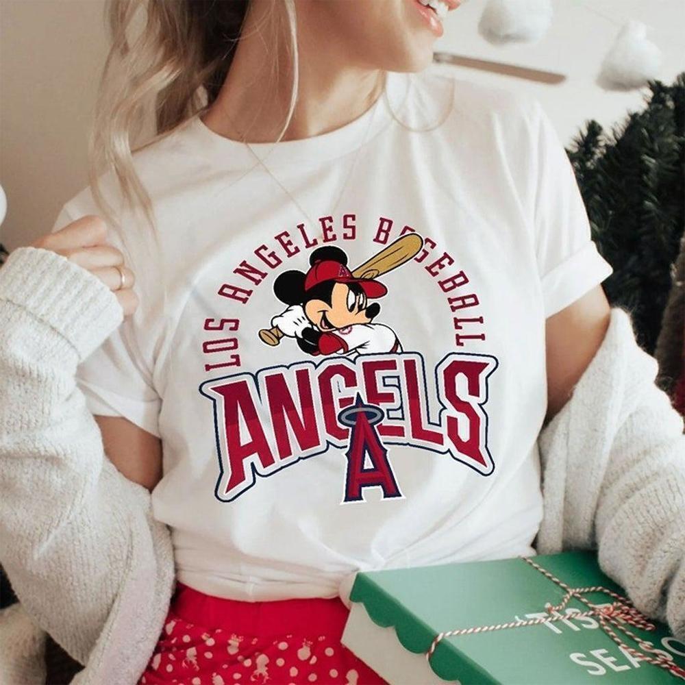 Los Angeles Angels Mickey Mouse Baseball Mashup T-Shirt